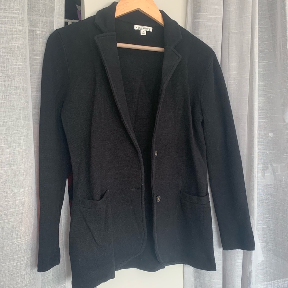 Black JCrew Mercantile Sweater Blazer
